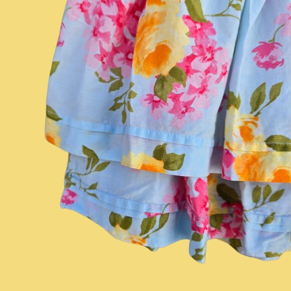 Y2K Abercrombie Fitch Floral mini Skirt Size M Tiered Fairy Coquette Dolette - Picture 3 of 9
